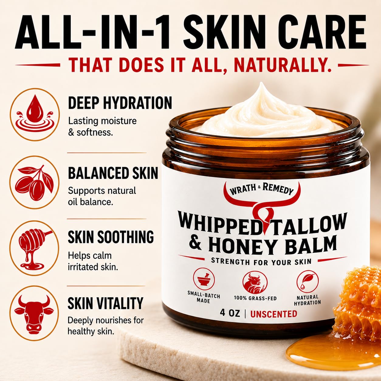 Wrath & Remedy® Whipped Tallow & Honey Balm