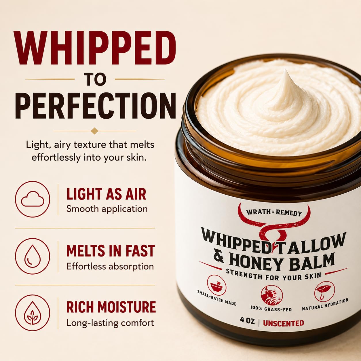 Wrath & Remedy® Whipped Tallow & Honey Balm