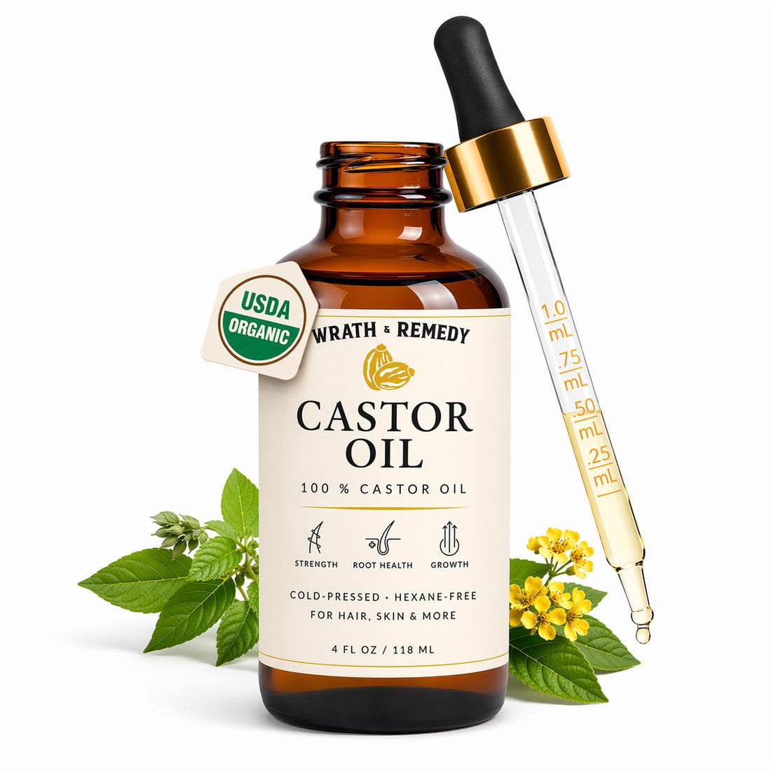 Wrath &amp; Remedy® 100% Pure Organic Castor Oil