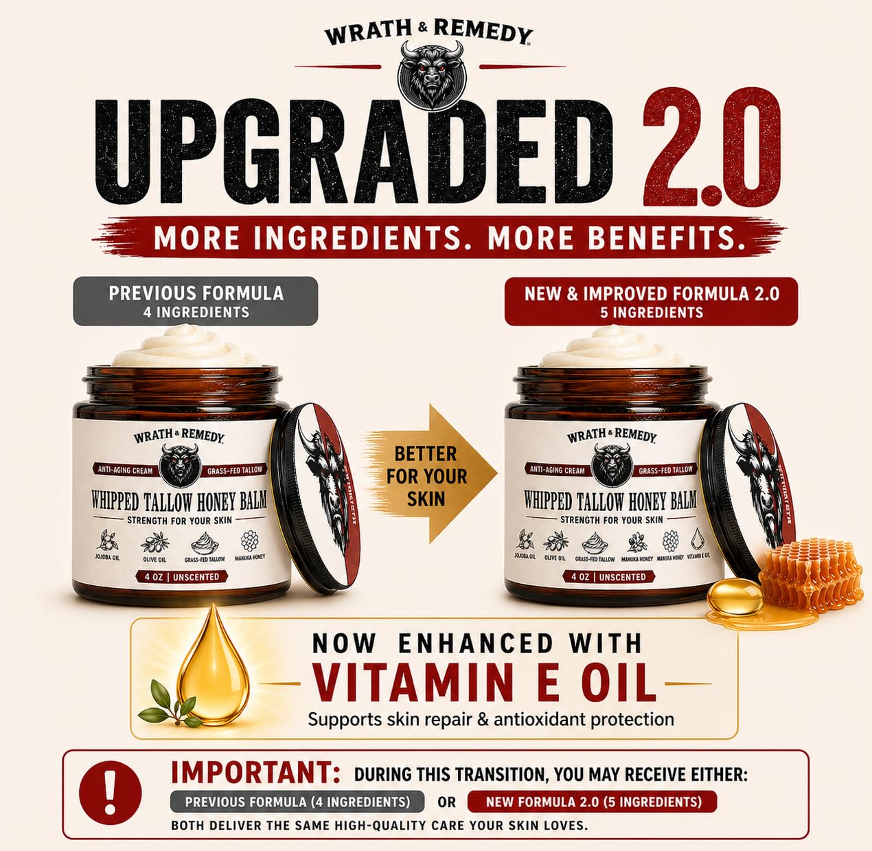 Wrath &amp; Remedy® Whipped Tallow &amp; Honey Balm