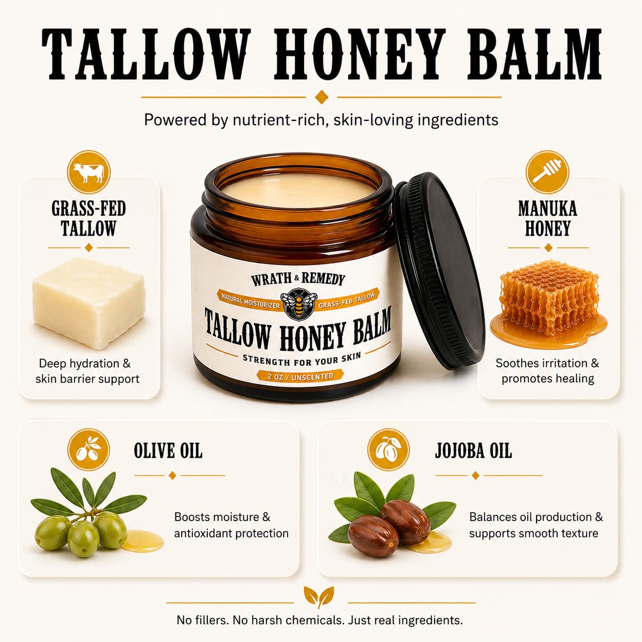 Wrath &amp; Remedy® Tallow &amp; Beeswax Balm - 2oz