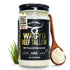 Jar of Wrath & Remedy Wagyu Beef Tallow with a small-family-farm tag, fresh wheatgrass, and a wooden spoon of tallow