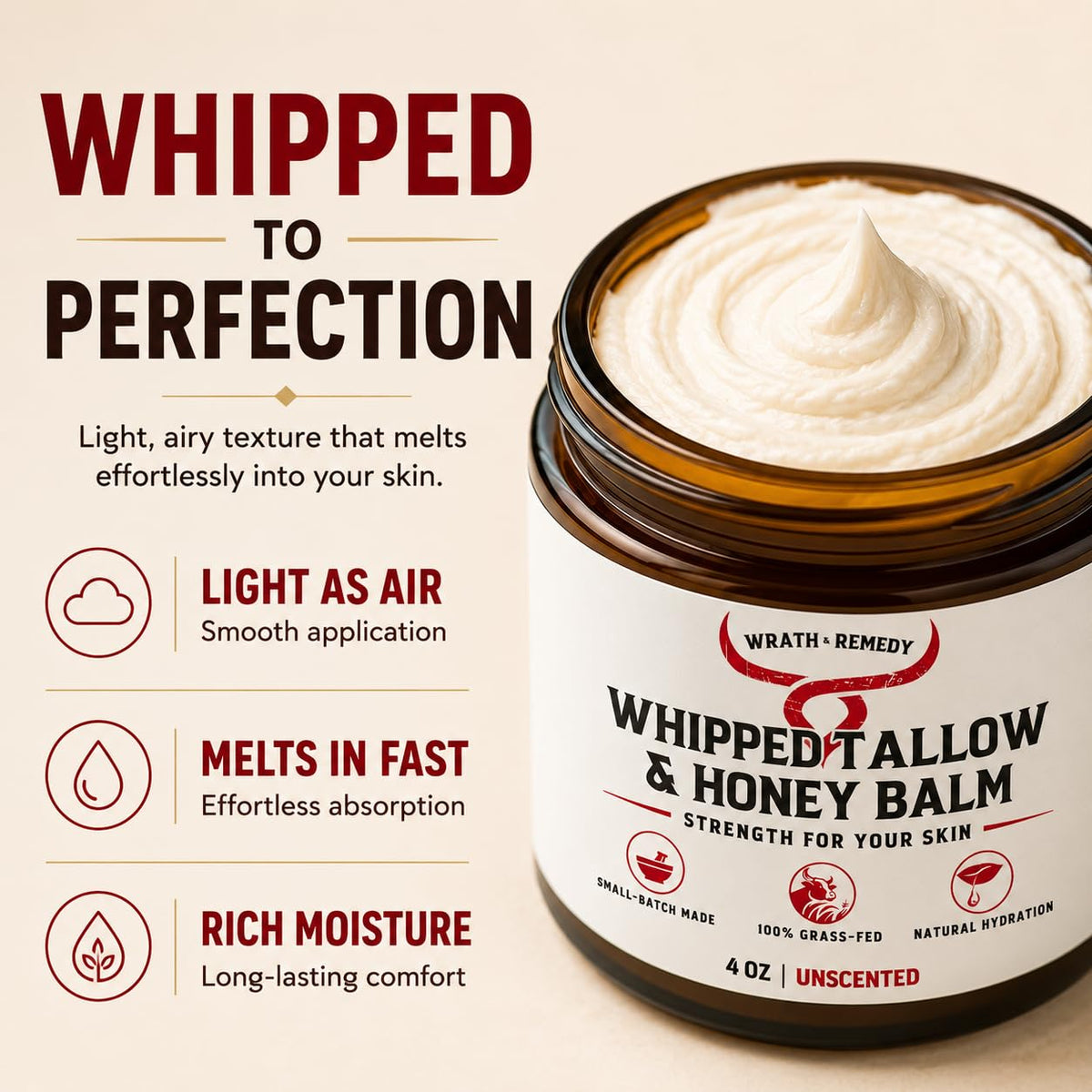 Wrath &amp; Remedy® Whipped Tallow &amp; Honey Balm