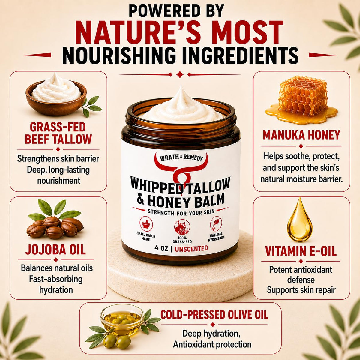 Wrath &amp; Remedy® Whipped Tallow &amp; Honey Balm