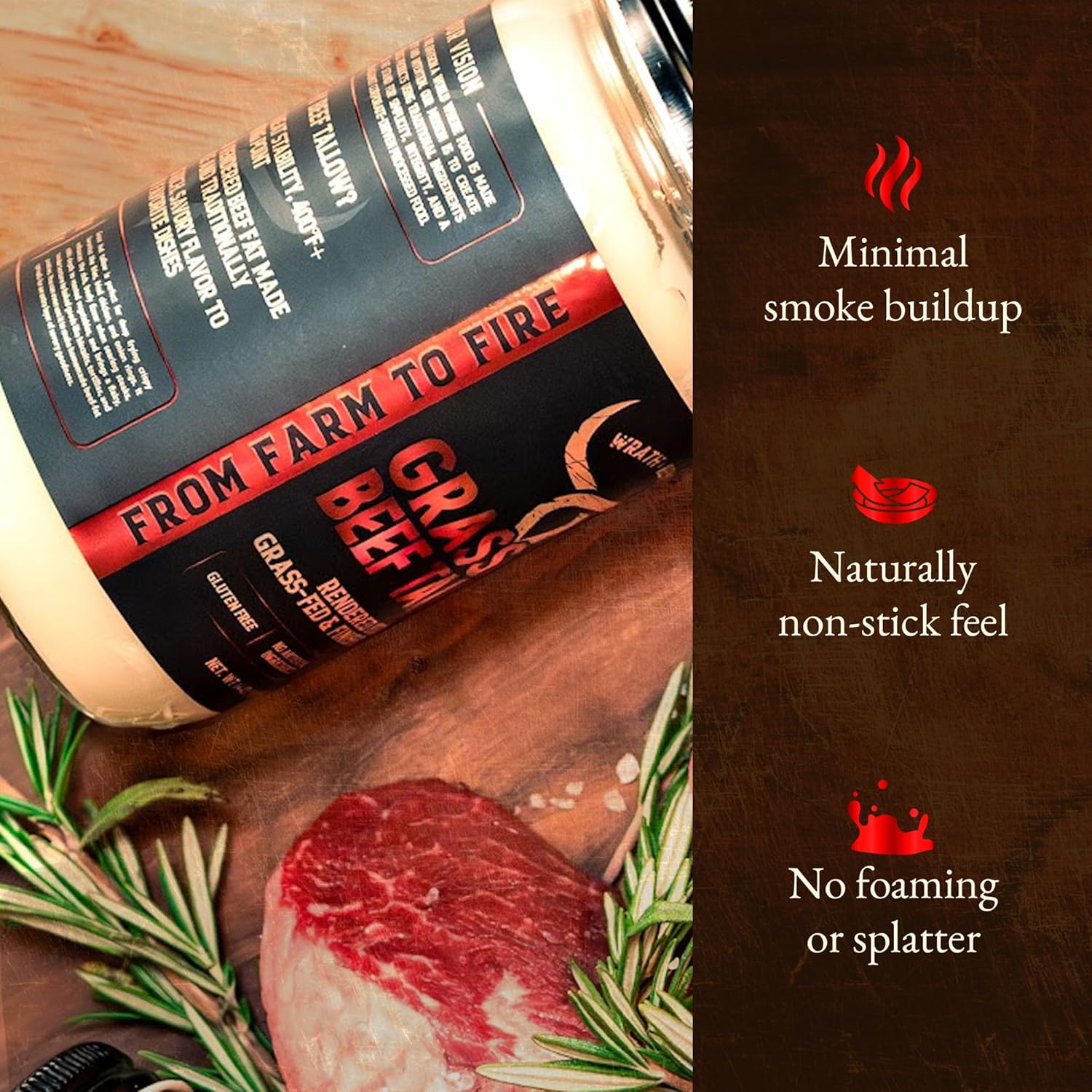 Wrath &amp; Remedy® 100% Grass-Fed Cooking Tallow