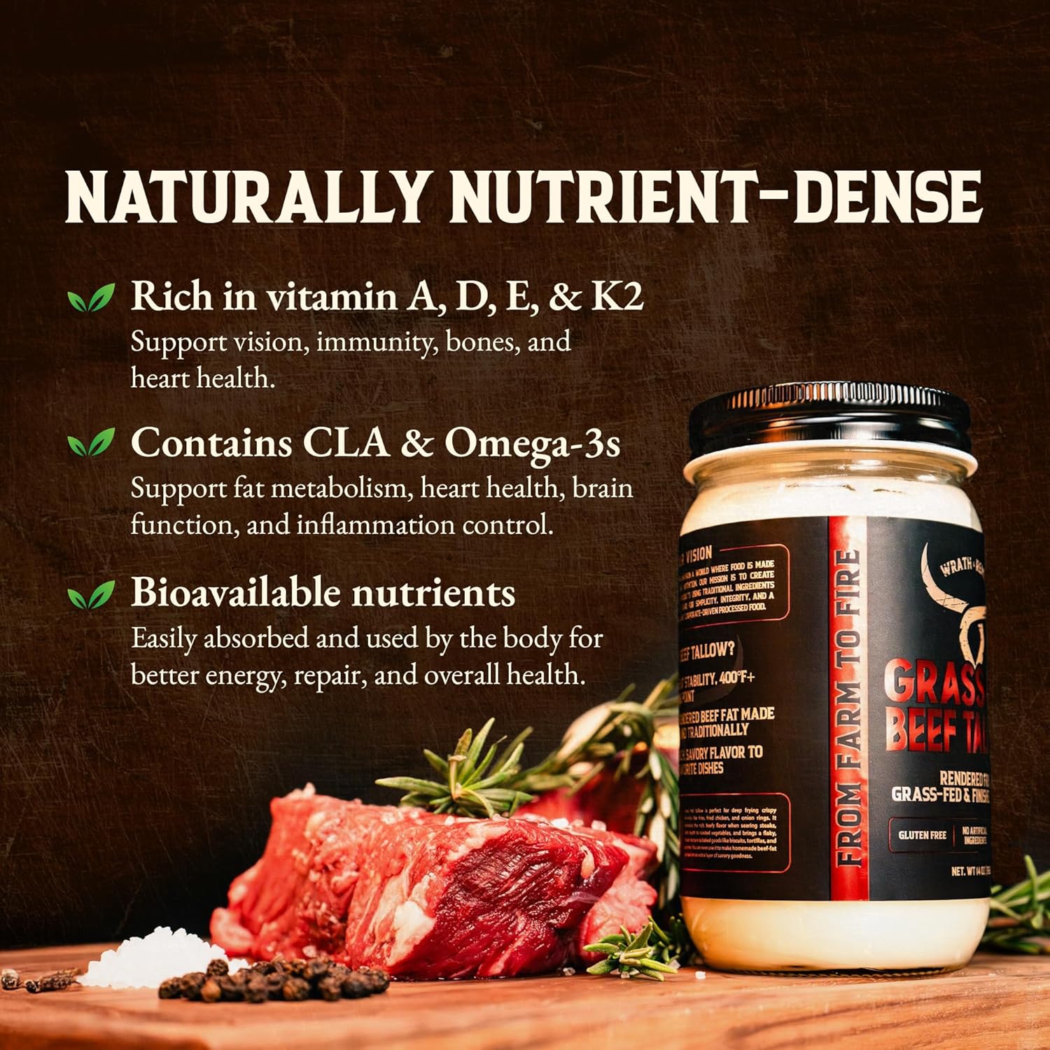 Wrath &amp; Remedy® 100% Grass-Fed Cooking Tallow